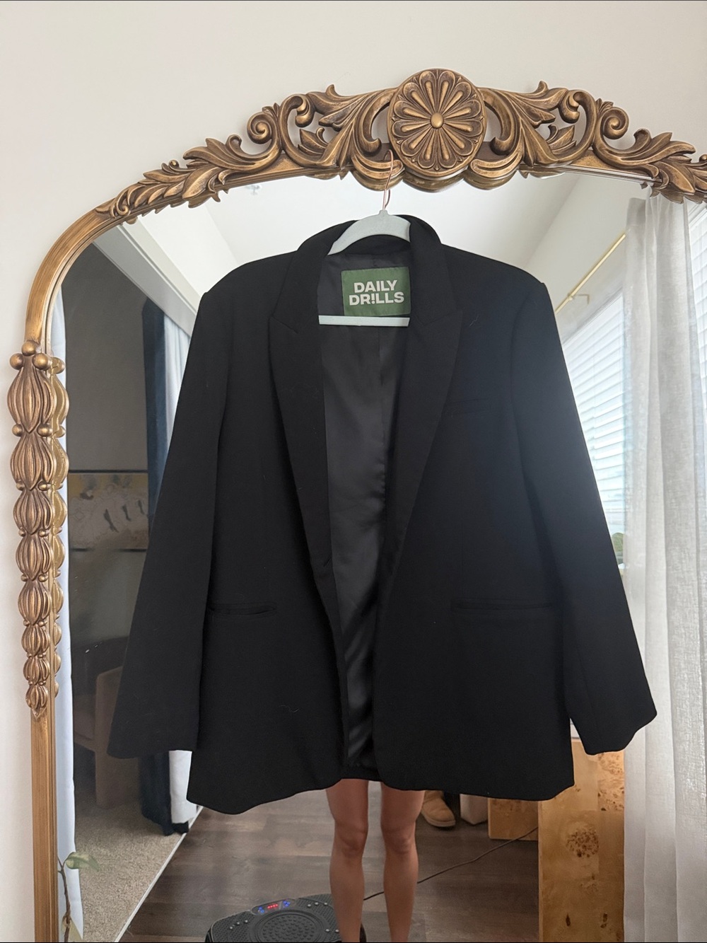 Daily Drills Black Open-Front Blazer